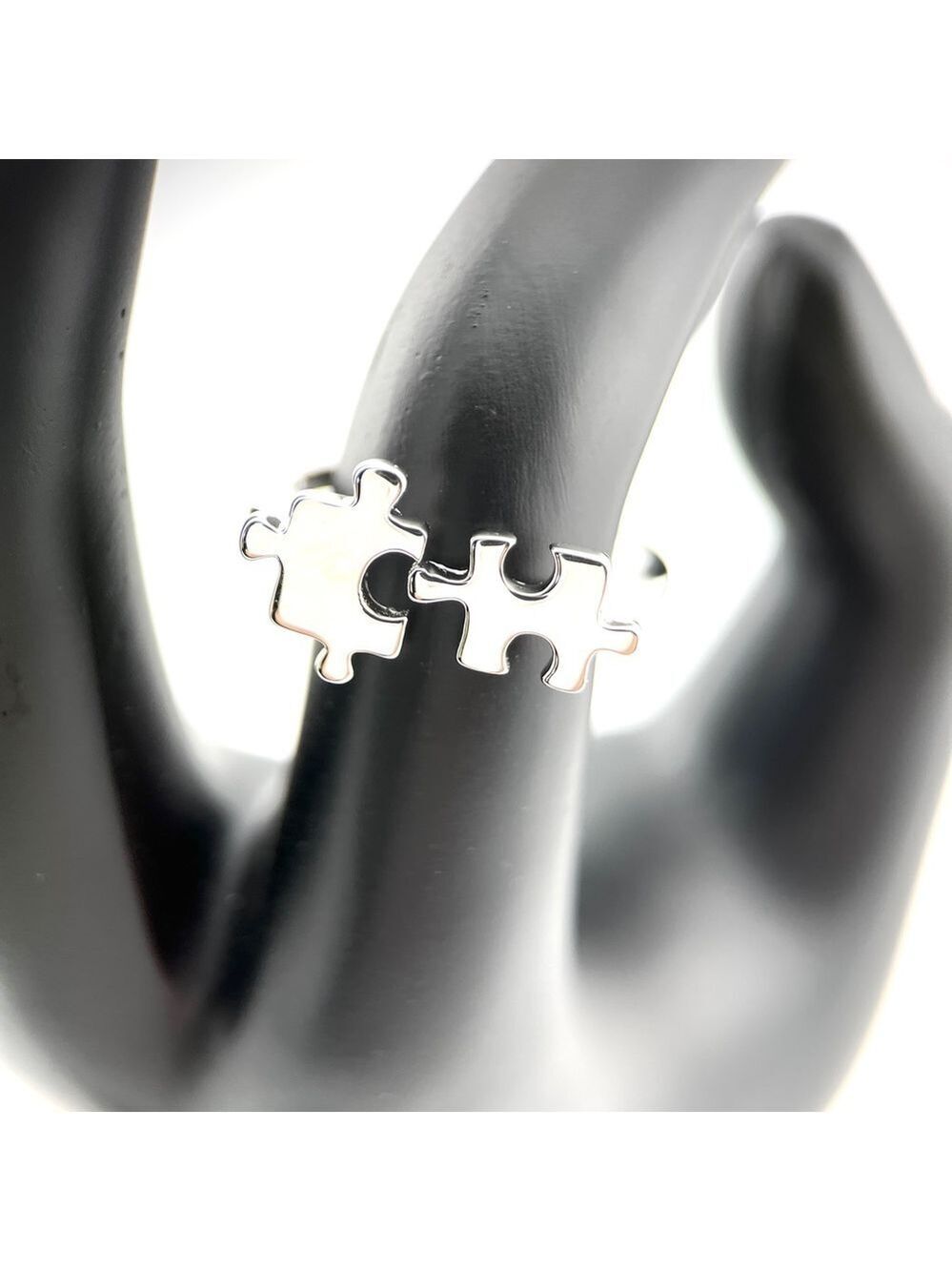 925 Stamped Sterling Silver Puzzle Jigsaw Pieces Ring